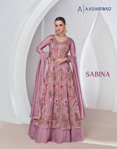 AASHIRWAD SABINA 9948 TO 9950 DESIGNER GEORGETTE GOWN WHOLESALER IN INDIA